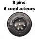 8 pins / 6 conducteurs